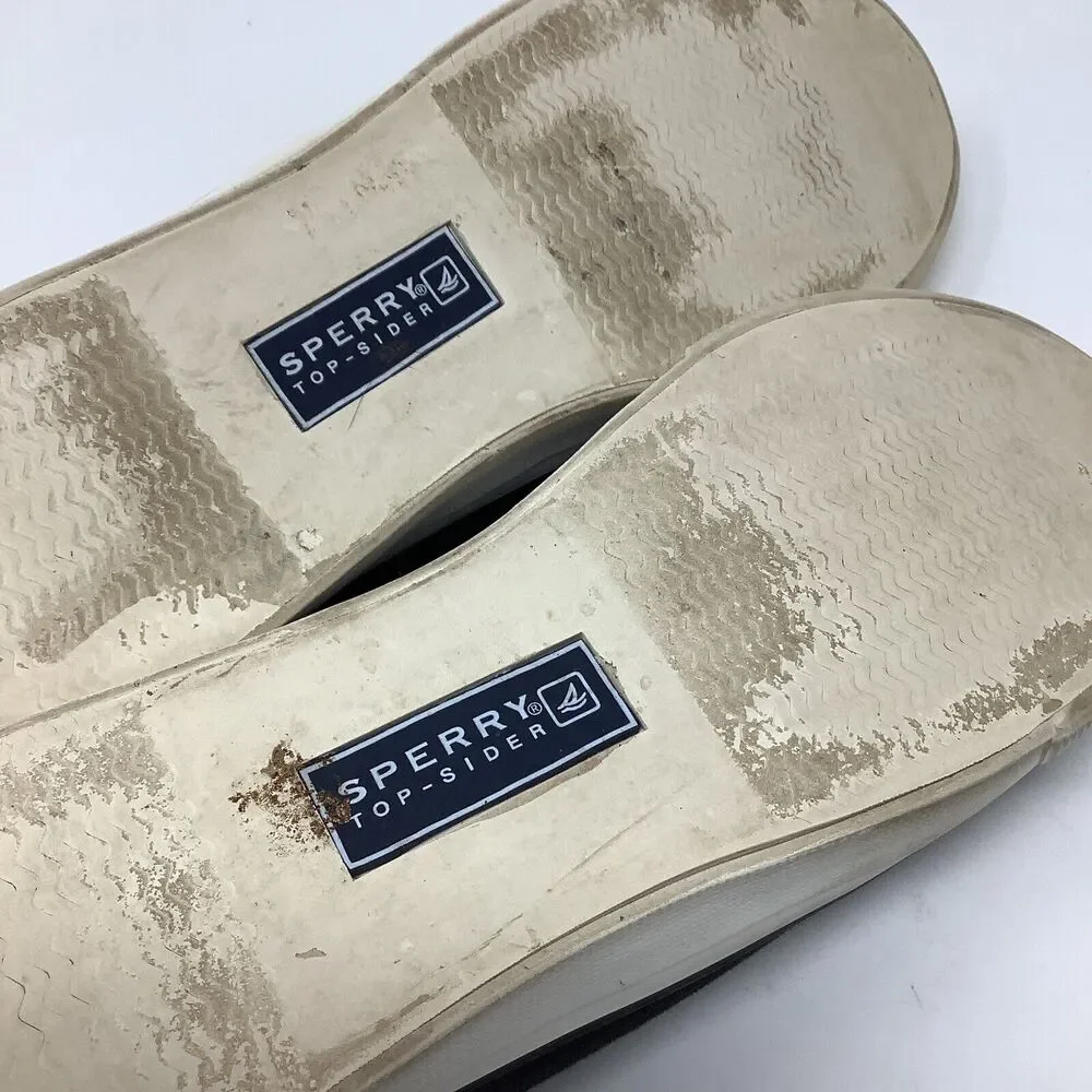 Sperry Top Sider‎ Seacoast Canvas Slip On Shoes Sneakers Women Sz 7.5 Navy Blue